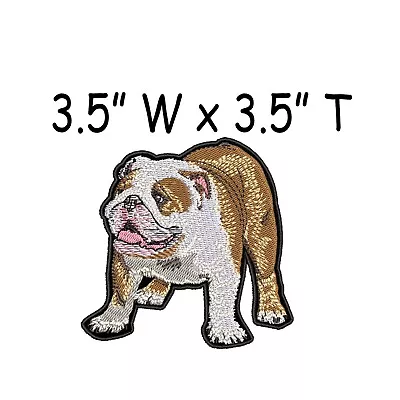 English Bulldog Patch Embroidered Iron-on Applique Clothing Dog K9 Canine Pet • $4.87