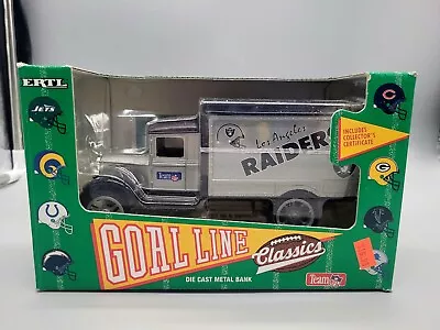 Los Angeles Raiders Diecast Metal Truck Bank Ertl Goal Line Classics 1993 Nfl  • $29.74