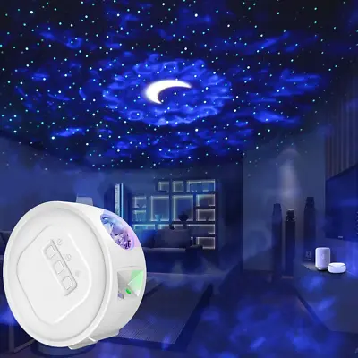 £6.99 • Buy Galaxy LED Star Moon Cloud Projector Music Night Light Ocean Wave Lamp Xmas Gift