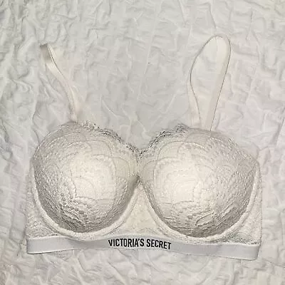 Victoria's Secret White Pushup T-Shirt Full Coverage Bra 38DD • $35.50