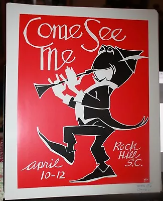 Vernon Grant Artwork Frog Autographed Rock Hill SC 1981 Come See Me Poster Red • $80