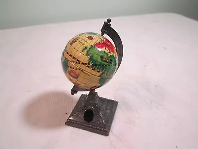 Vintage Ornate Rotating Bronze Metal Globe Pencil Sharpener - Hong Kong • $9.99