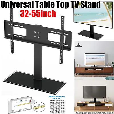 Universal Table Top Pedestal TV Stand Bracket For 32-55 Inch LCD/LED/Plasma TVs • £18.29