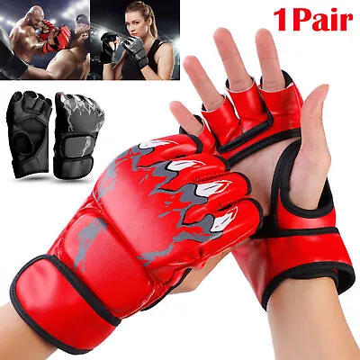 MMA Boxing Glove With Hand Wraps Punching Bag Training Kickboxing Fight Sparring • $11.98