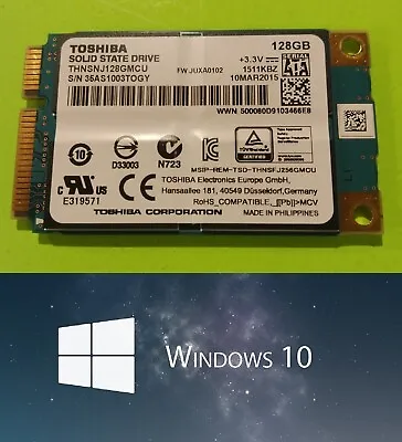 128GB MSATA SSD Solid State Drive With Windows 10 Pro UEFI [ACTIVATED] • $21.95