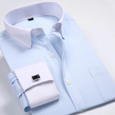 £19.14 • Buy New Mens Dress Shirts French Cuff Formal Business Long Sleeve Button Down Shirts