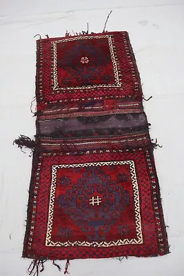 Authentic Handmade Afghan Saddle Bag - Vintage Design Rug Cushion • $299