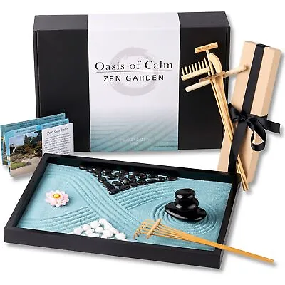 Oasis Of Calm Zen Garden Kit. 11x8 Beautiful Premium Japanese Decor Mini Rock... • $50.36