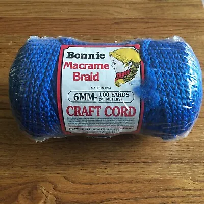 Bonnie Macrame Craft Cord 6mm X 100 Yd Royal Blue BB6-100-037 Pepperell NEW! • $9.99