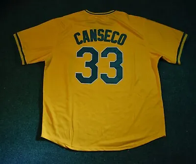 New With Tags! #33 Jose Canseco Yellow Oakland A's Baseball Jersey Adult Men's L • $45