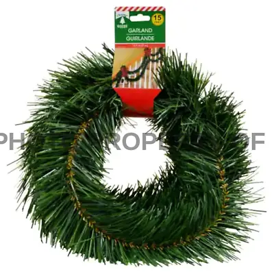 **15 Ft New Christmas Artificial Wired Pine Garland Indoor/outdoor Clearance • $8.95