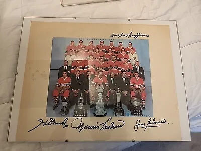 1958-59 Montreal Canadians Team Photo Autographed By Maurice Richard & 3 Others • $299.99