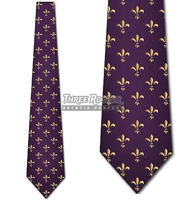 Mardi Gras Ties Mens Fleur De Lis Necktie New Orleans Tie • $18.75