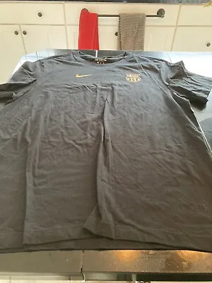 $26.99 • Buy MENS Nike FC Barcelona LIONEL Messi #10 Soccer Cotton Black/GOLD T-Shirt L NWT