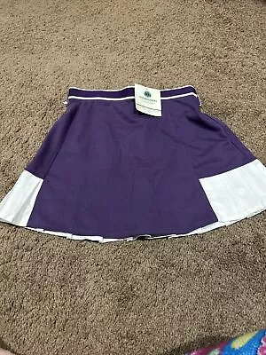 Vintage Wimbledon Tennis Skirt Women’s Purple White Pleated Size 8 • $35.99