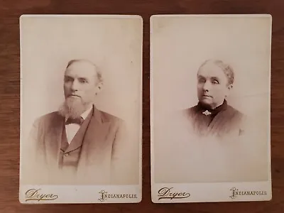 Indianapolis IN 2 Cabinet Cards Man ID Van Camp Woman ID Murray 1880s By Dryer • $12