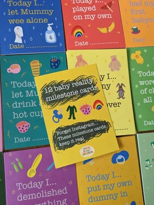 £6.99 • Buy 12x A6 Baby Milestone Cards Baby Shower New Parent Alternative Pregnancy Gift