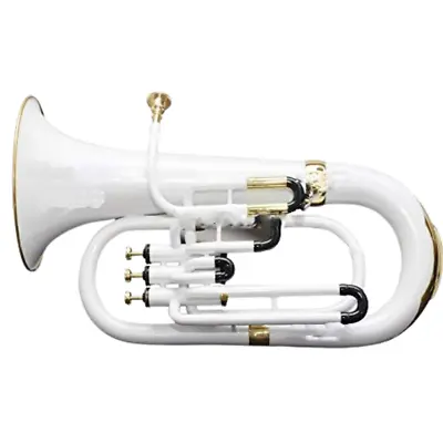 3 Valve Brass Bb Euphonium White/Black Lacquered Brass Finish With Hard Case • $360