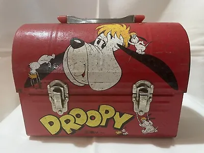 1982 Vintage Japanese Mgm Droopy Metal Dome Lunch Box Made Japan Rare Collectabl • $265