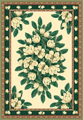 IVORY Floral MAGNOLIA 2x3 Area Rug TRADITIONAL Country : Approx 1' 10  X 3' • $29.99