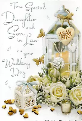 Daughter & Son~in~law Wedding Day Card ~ Quality Card ~  Lovely Verse • £3.99