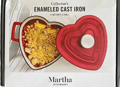 Martha Stewart Collection Enameled Cast Iron 2-Qt. Heart-Shaped Casserole Creat • $78.94