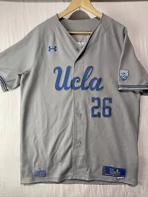 Under Armour UCLA Bruins Baseball Game Jersey Mens Large Team Issued #26 Gray • $150