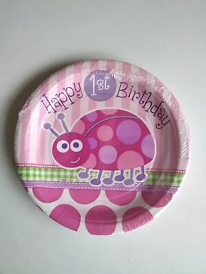 8 7  Pink Ladybird First Birthday Party Paper Plates • £2.99