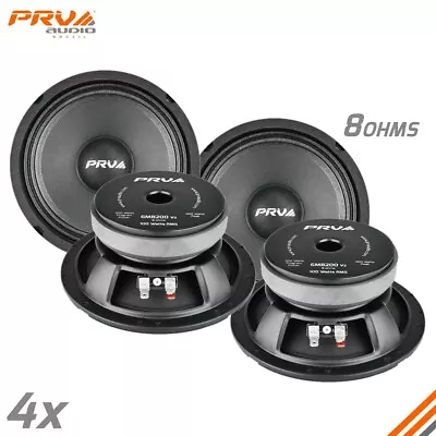 4x PRV Audio 6MB200 V2 Midbass Car Audio 6.5  Speakers 8 Ohm 6MB PRO 800 Watts • $113.64