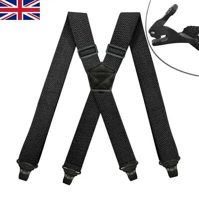 £9.98 • Buy Heavy Duty Work Suspenders For Men Adjustable Elastic Trouser Pants Braces
