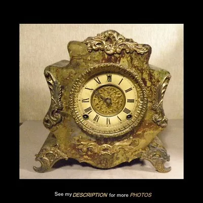 Antique Wm Gilbert Mantle Clock Ornate Case • $110