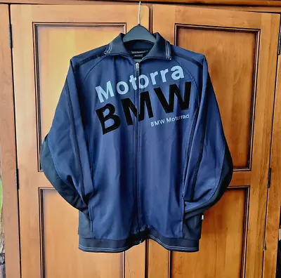 Adult L Large BMW MOTORRAD MOTORRA Zip Motorcycle Racing Jacket Poly Cottn Elast • $56.95