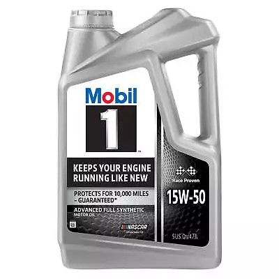 Mobil 1 Premium Motor Oil Advanced Full Synthetic Motor Oil 15W - 50 5 Quart • $28.99