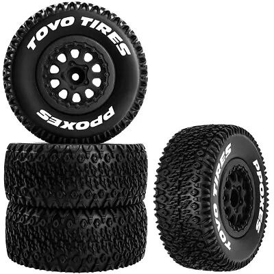 GLOBACT 12mm Hex RC Wheels And Tires For 1/10 Slash 2WD/44 F-150 Axial Redcat • $34.99