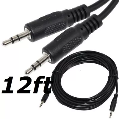 12ft 3.5mm AUX Metal Gold Plate Male To Male Stereo Audio Cable Foc PC IPod MP3  • $4.49