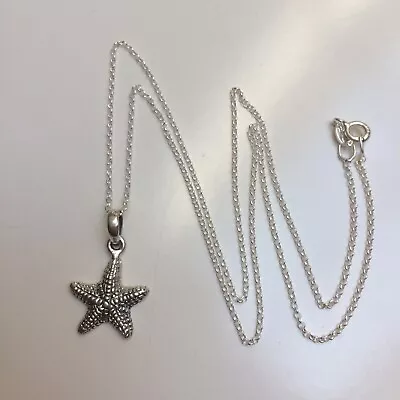 Starfish Necklace 925 Sterling Silver Necklace 18” Gift Box New Pendant & Chain • £12.99