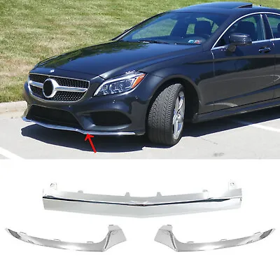 Chrome Front Bumper Lip Molding Trim For Benz W218 CLS CLS400 CLS550 2015-2018 • $59.99