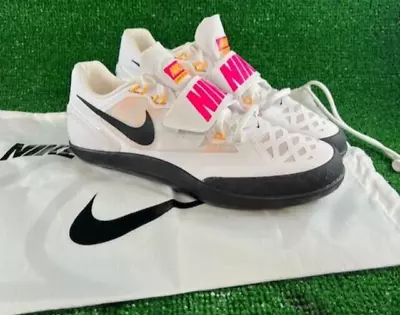 Men's Nike Zoom Rival SD 2 White Hyper Pink Throwing Shoes 685134-102 Size 10.5 • $79