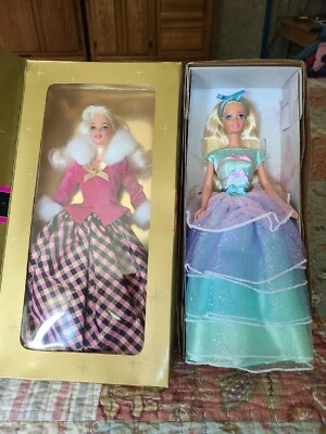 $24.99 • Buy Lot 0f 2 Barbies NIB WINTER RHAPSODY- AVON SPRING TEA Party Dolls