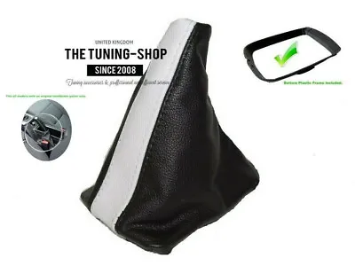 Shift Boot + Plastic Frame For VOLVO S40 2004-12 Leather Black & White • $46.99