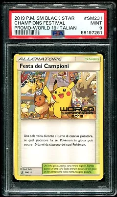 PSA 9 Champions Festival Worlds 2019 Italian Promo Pokemon Card #SM231 • $49