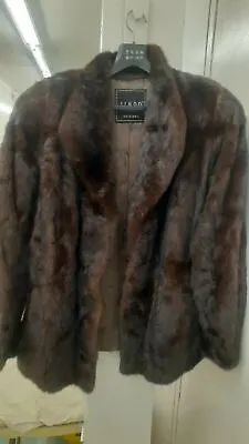 Natural Ranch Mink Fur Coat Jindo Sable Brown Stroller WOMEN Shrug M L Unisex  • £415.81