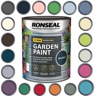 Ronseal Garden Paint 250ml Multi Surface Outdoor Fence Shed Metal Wood Paint • £11.99