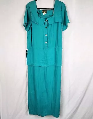 Vintage My Country Clothing Collection Size 14 Linen Dress 18  Bust *** READ  • $32.95