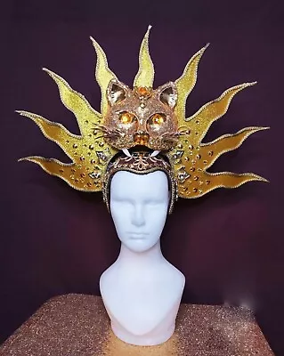 DaNeeNa H1092 Tiger & Lion Family Pageant Dance Vegas Cabaret Showgirl Headdress • $388