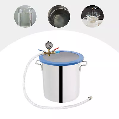 5 Gallon Vacuum Chamber Degassing Chamber Stainless Steel W/Vacuum Gauge &Lid • $85.50