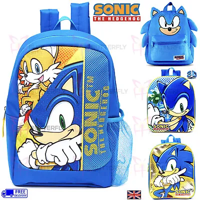 £12.95 • Buy Sonic The Hedgehog Backpack Kids Sega School Book Travel Bag Rucksacks Gym Bag