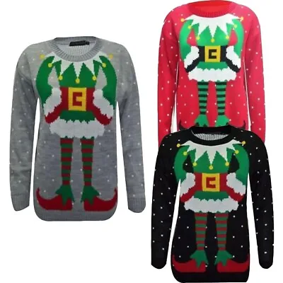 Ladies Women XMAS Top Sweater Knitted Vintage Christmas Jumper Joker Design • $16.02