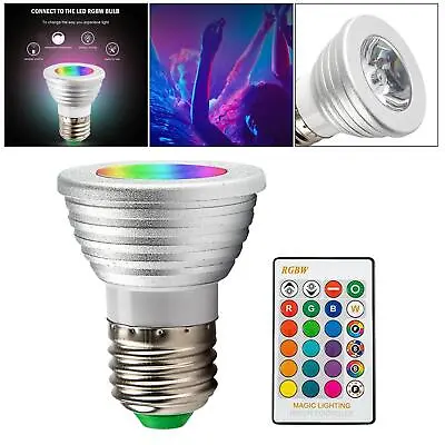 LED Light Bulbs 16 Colour Changing 5W Dimmable Warm White RGB LED Spot Light • £7.74