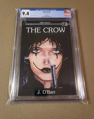 The Crow #1  CGC 9.4 WP (1990) HTF Scarce 3rd PRINT  Caliber Press  J O'Barr  • $478.35